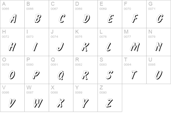 Inform Bold Shadow Cyrillic uppercase A-Z preview