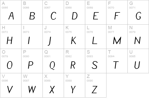 Informal Italic uppercase A-Z preview