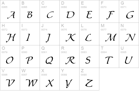 Ingenius Regular uppercase A-Z preview