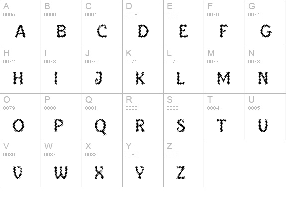 IngoneSaw uppercase A-Z preview