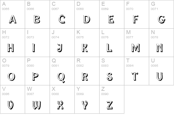 IngoneShadow uppercase A-Z preview