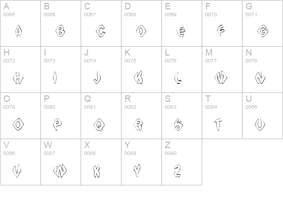 Ingothical Weird uppercase A-Z preview