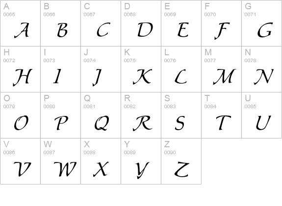 Ingrid uppercase A-Z preview
