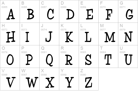 Ink uppercase A-Z preview
