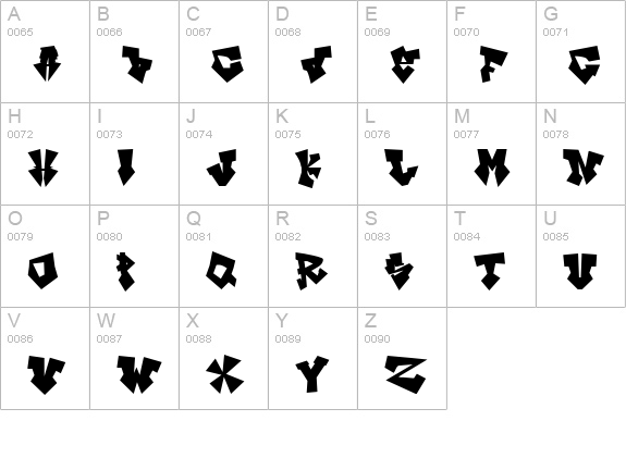 InK's ol' Bitch uppercase A-Z preview