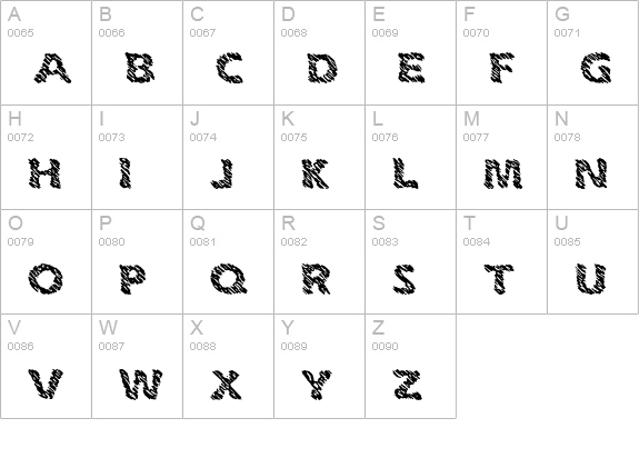 Ink Swipes BRK uppercase A-Z preview