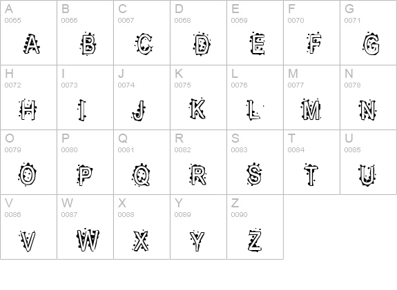 Inkblot Baby uppercase A-Z preview