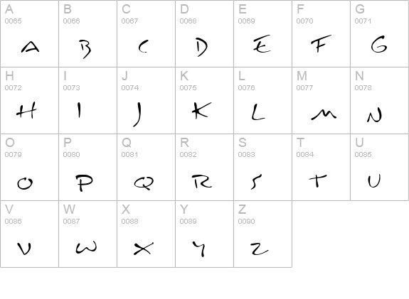 Inkburrow uppercase A-Z preview