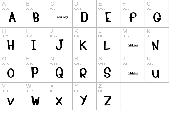 Inkling uppercase A-Z preview