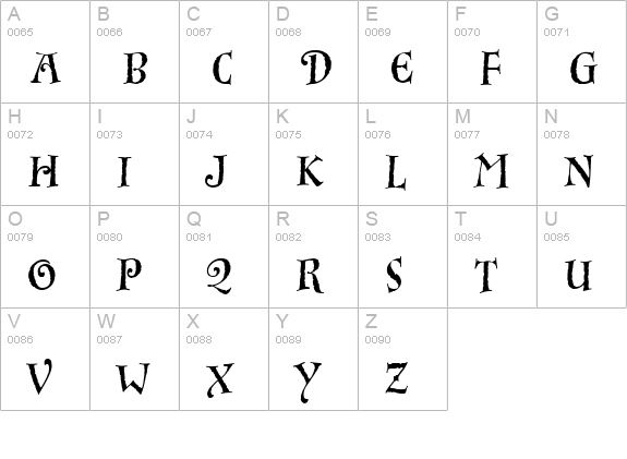 InkPot uppercase A-Z preview
