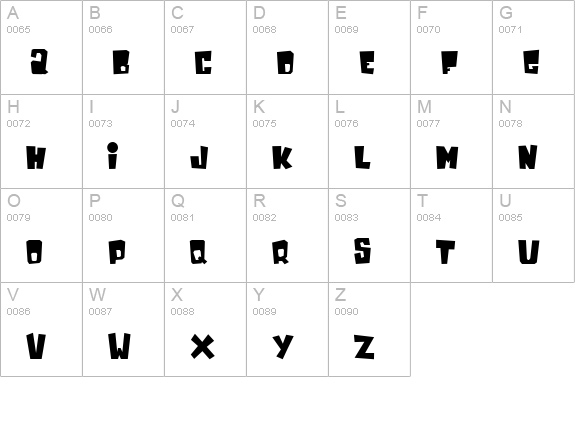 InkyBear uppercase A-Z preview