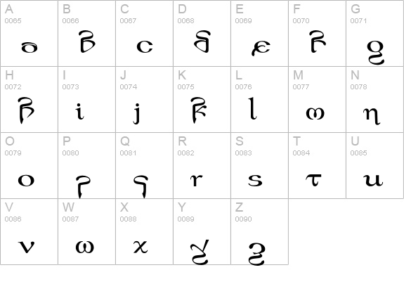 Innocence uppercase A-Z preview