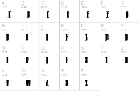 Innocent bystander uppercase A-Z preview
