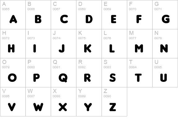 Insaniburger uppercase A-Z preview
