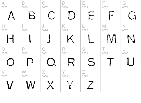 InsClouseau uppercase A-Z preview