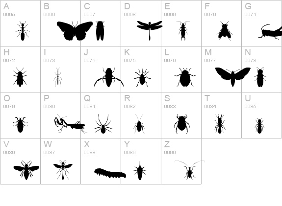 Insectile Solid uppercase A-Z preview