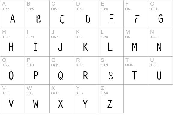 Insideout uppercase A-Z preview