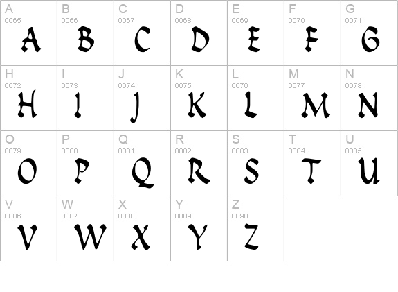 Insula uppercase A-Z preview