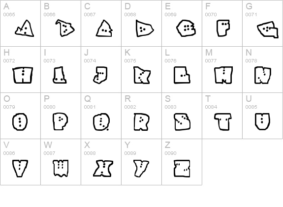 InterZone 2 uppercase A-Z preview