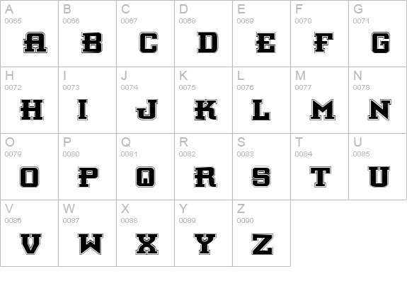Interceptor Pro uppercase A-Z preview