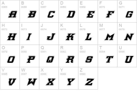 Interceptor Pro Italic uppercase A-Z preview