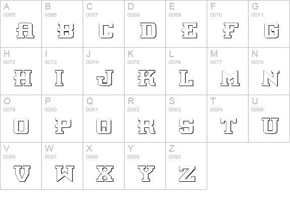 Interceptor Shadow uppercase A-Z preview