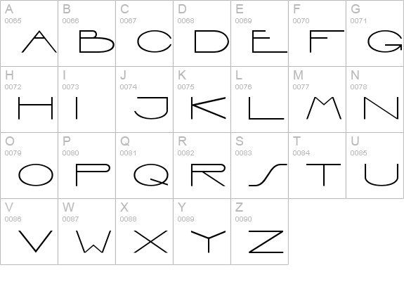 Interdimensional uppercase A-Z preview