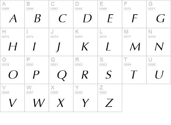 Interface SSi Italic uppercase A-Z preview