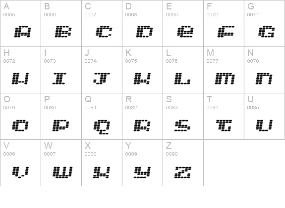 Intergalaktika 2 uppercase A-Z preview
