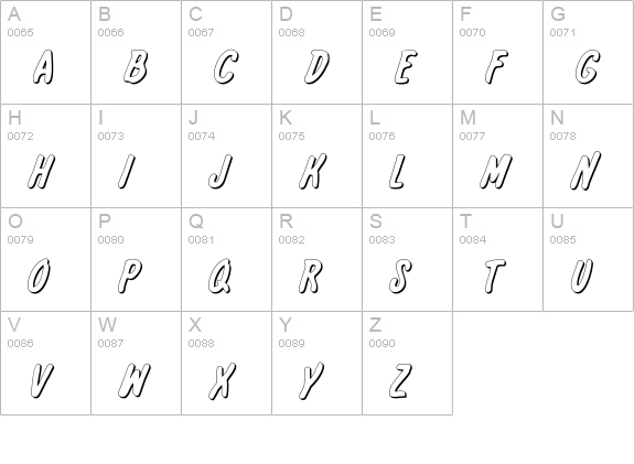 International Super Hero Out uppercase A-Z preview
