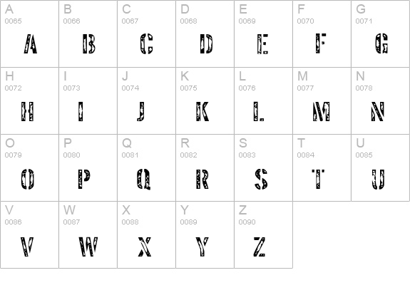 Interplanetary uppercase A-Z preview