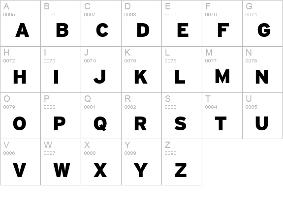 Interstate-Black uppercase A-Z preview