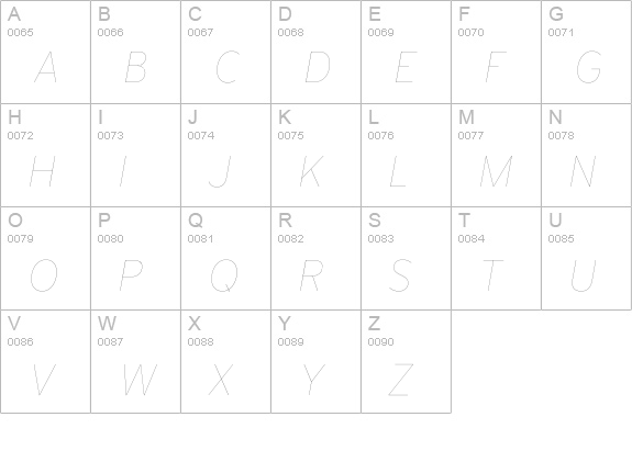 Interstate Hairline Italic uppercase A-Z preview