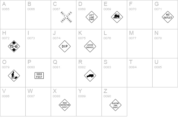 Interstate Pi Three uppercase A-Z preview
