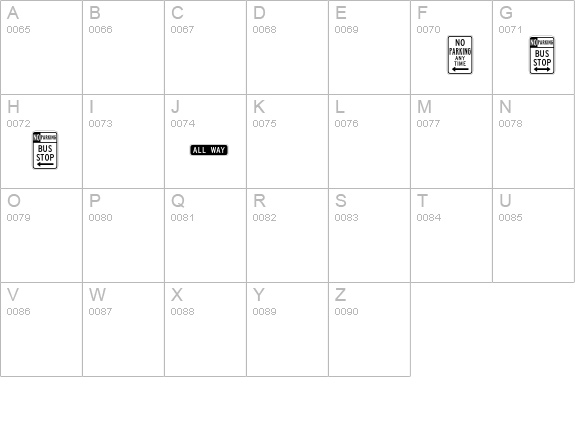 Interstate Pi Two uppercase A-Z preview
