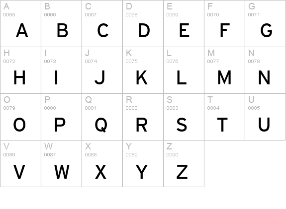 Interstate-Regular uppercase A-Z preview