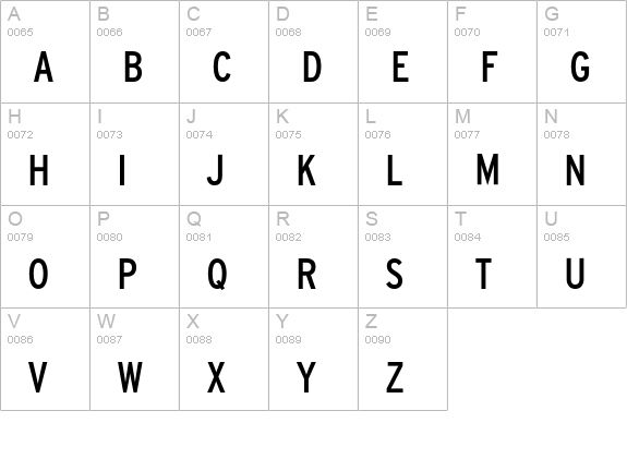 Interstate Regular Cond uppercase A-Z preview