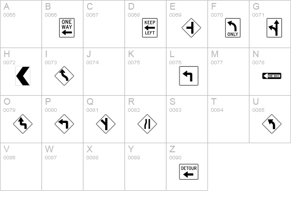 InterstatePi-One uppercase A-Z preview