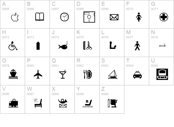 InterSymb uppercase A-Z preview