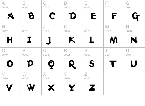 Intolerance uppercase A-Z preview