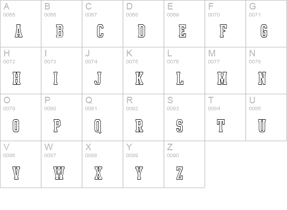 Intramural Outline JL uppercase A-Z preview