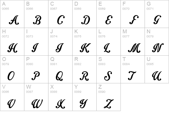 Intrique Script Personal Use uppercase A-Z preview