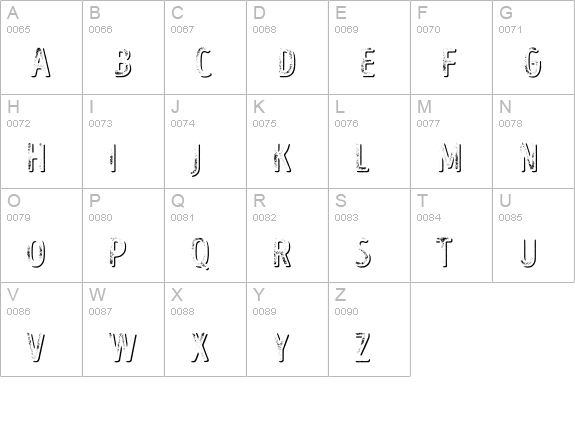 Intro Head B G Shade uppercase A-Z preview