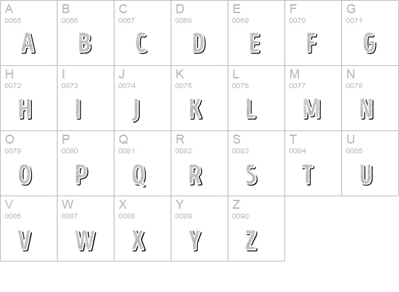 Intro Head H H1 Shade uppercase A-Z preview