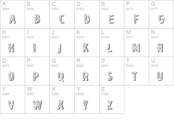 Intro Head H L Shade uppercase A-Z preview