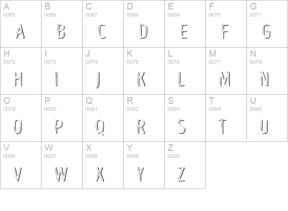Intro Head R L Shade uppercase A-Z preview