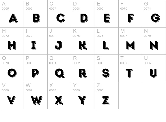 Intro Rust Base Shade uppercase A-Z preview