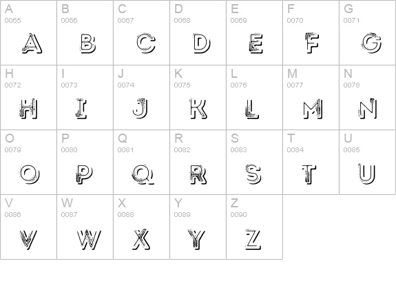 Intro Rust G Fill 2 Line Shade uppercase A-Z preview