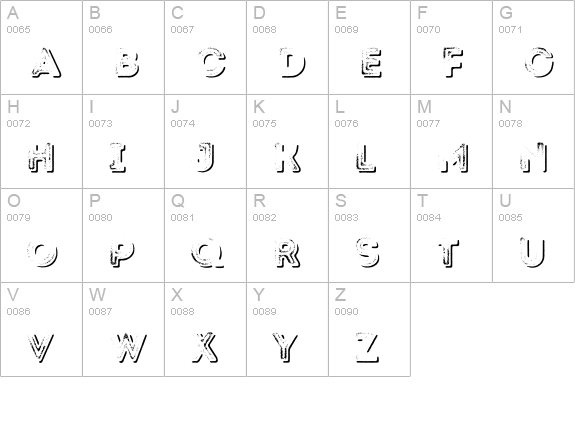 Intro Rust G Fill 2 Shade uppercase A-Z preview