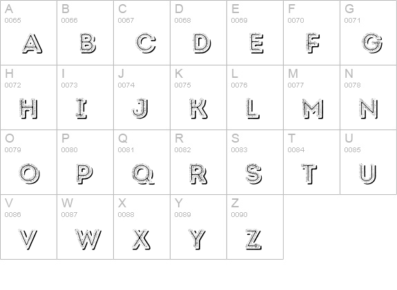 Intro Rust H2 Fill 2 Line Shade uppercase A-Z preview